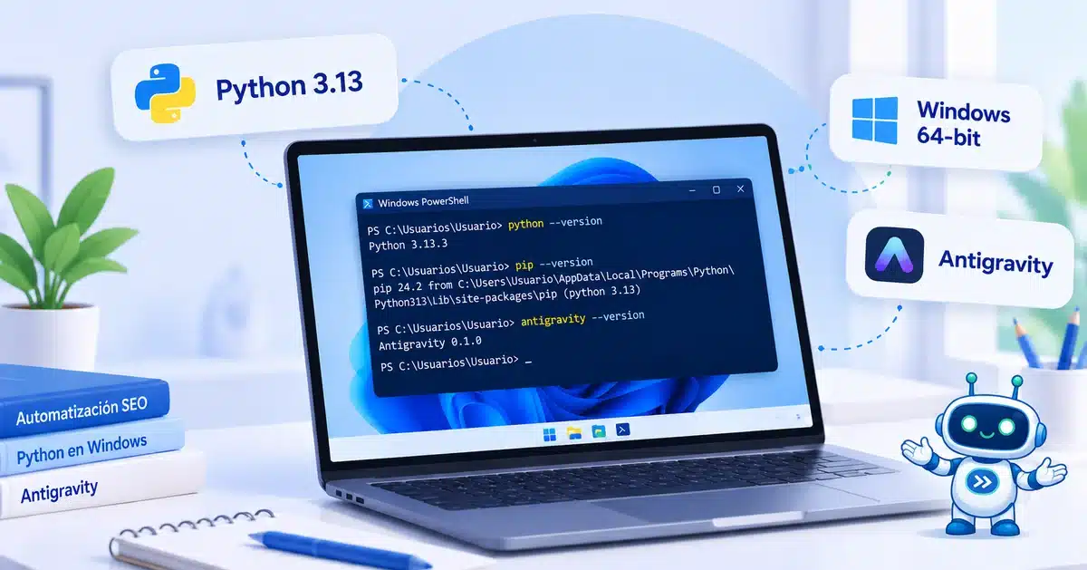 C&oacute;mo instalar Python y Antigravity en Windows paso a paso